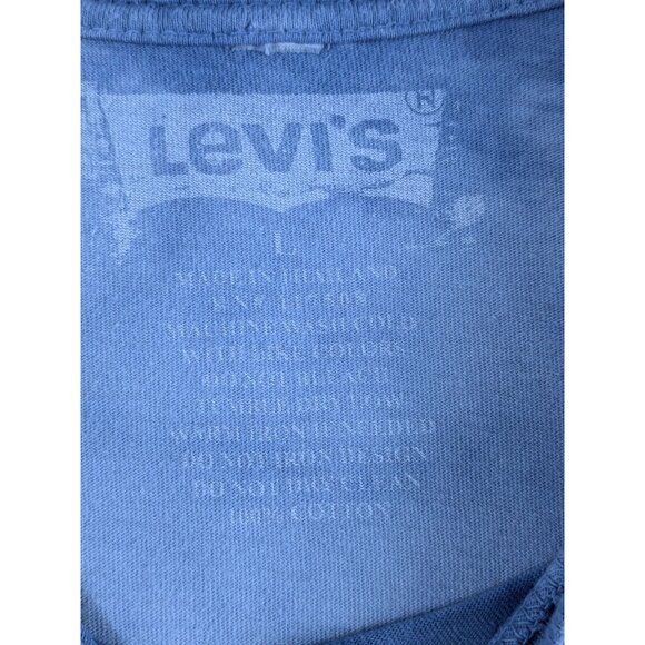 Levis T-Shirt Mens Large Blue Tie-Dye Graphic With Eagle Design 100% Cotton - Picture 7 of 9